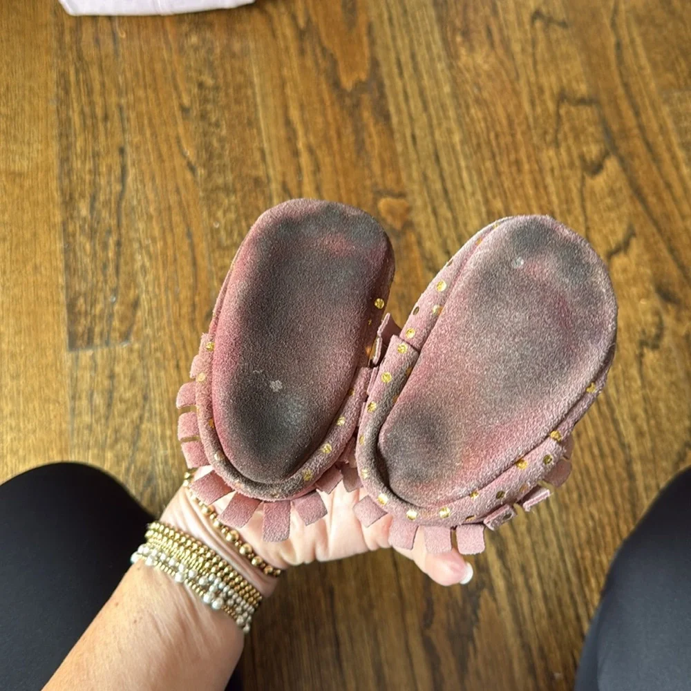 Birdrock Baby Polka Dot Moccasins